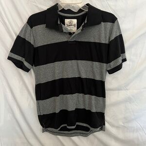 Men’s size medium black and gray striped polo